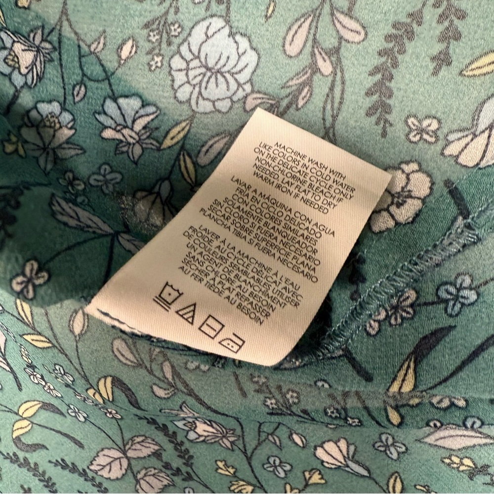 CAbi 3761 Chase Field of Flowers Blouse M Semi Sheer V-Neck Long Sleeve floral - Picture 6 of 6